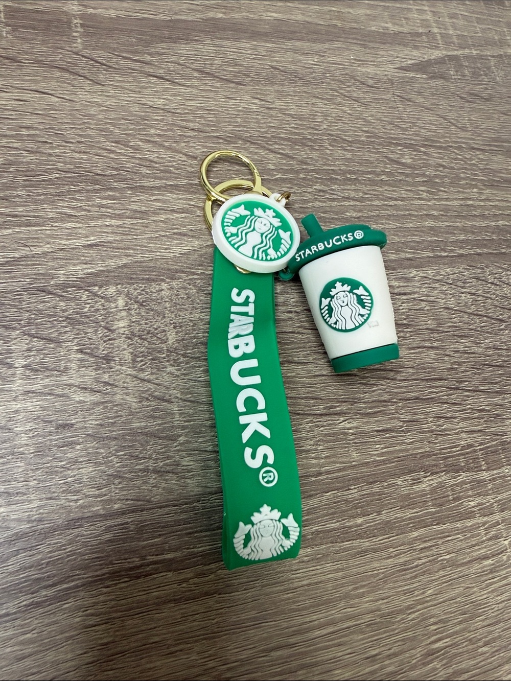 Starbucks Green and White Mini Cup Keychain